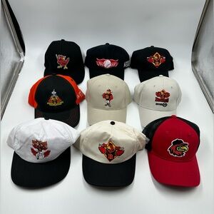 MiLB Rochester Red Wings AAA Baseball Adjustable SnapBack Strapback Hat Lot of 9